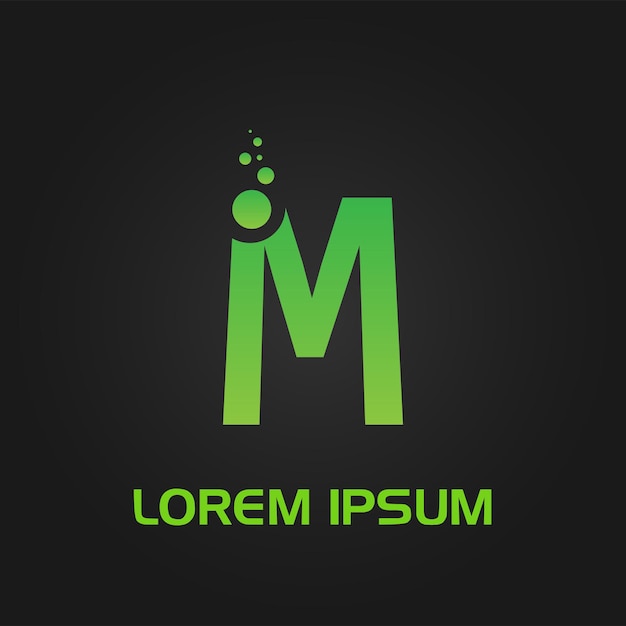 Logotipo inicial de la burbuja del círculo de la letra M