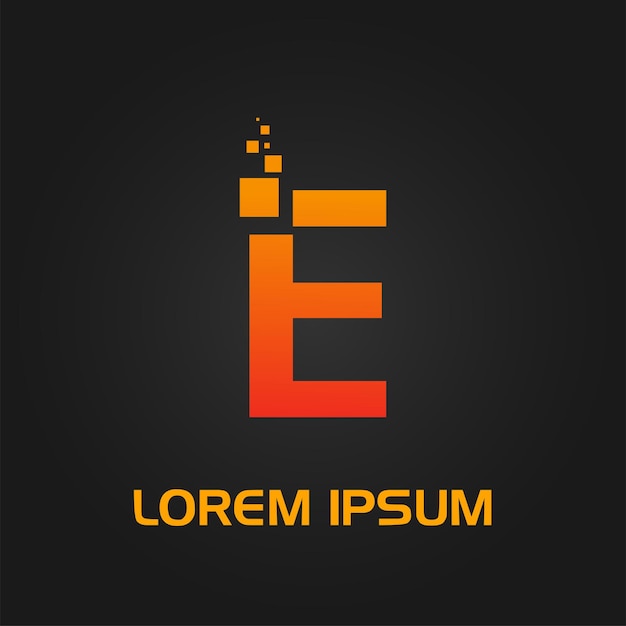 Logotipo inicial de burbuja cuadrada de letra E
