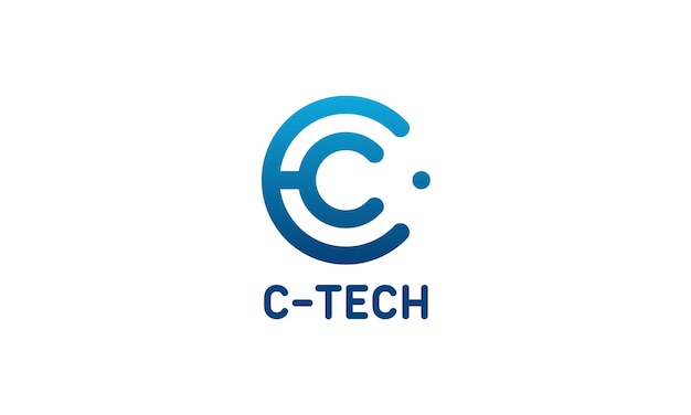 Logotipo inicial de C moderno, vector de logotipo inicial de C Tech