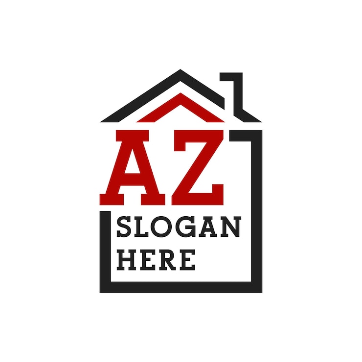 Vector logotipo inicial de la casa az para la cubierta letra logotipo de bienes raíces az