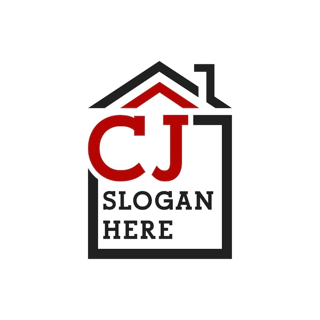 El logotipo inicial de la casa de CJ para la cubierta de la carta del logotipo de CJ Real Estate