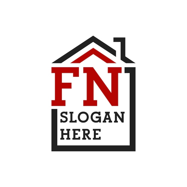 El logotipo inicial de la casa FN para la cubierta de la carta FN Real Estate Logo