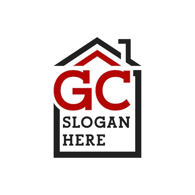 Logotipo inicial de la casa GC para la cubierta Letra Logotipo de bienes raíces GC