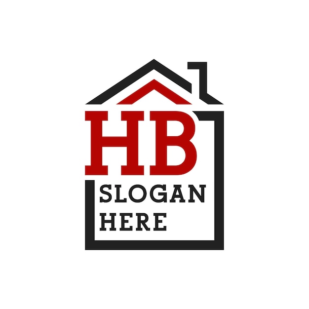 Logotipo inicial de la casa HB para la cubierta Letra Logotipo de bienes raíces HB