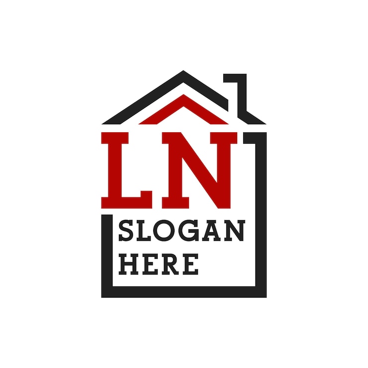 Vector logotipo inicial de la casa ln para la cubierta letra logotipo de bienes raíces ln