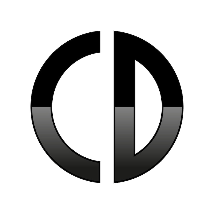 Vector el logotipo inicial del cd en forma de círculo