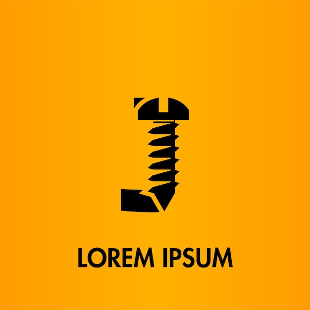 Logotipo inicial de clavo de tornillo de letra J