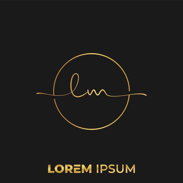 Logotipo inicial de Creative LM Circle para su marca.