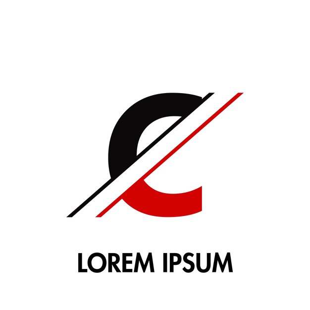 Logotipo inicial cruzado de dos líneas con letra C