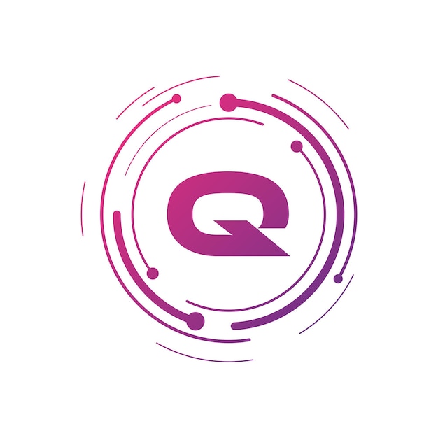 Logotipo inicial de Cyber Multimedia de la letra Q