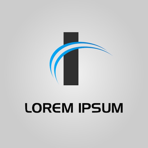 Logotipo inicial de dos líneas curvas de la letra I