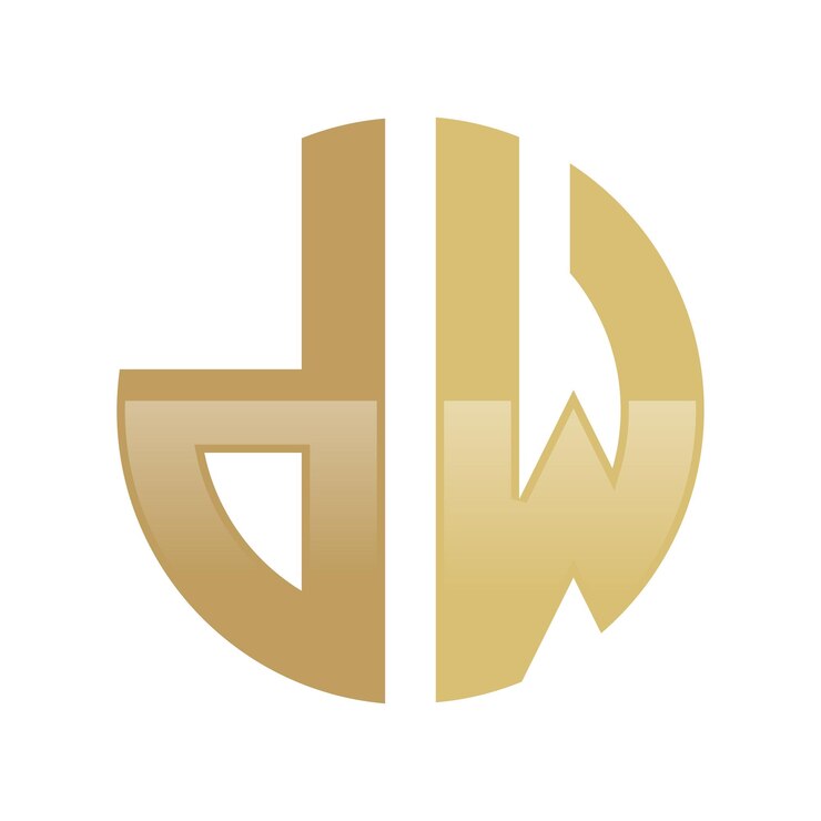 Vector el logotipo inicial de dw en forma de círculo