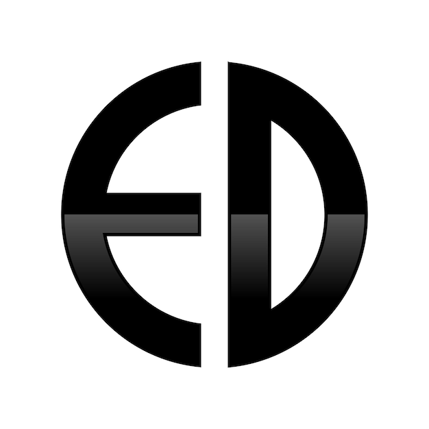 El logotipo inicial de ED en forma de círculo
