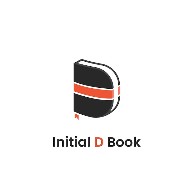 Logotipo inicial de educación del libro d con icono isométrico simple