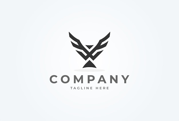 Logotipo inicial de EE Eagle pájaro águila moderna con ilustración de vector de combinación de letra E