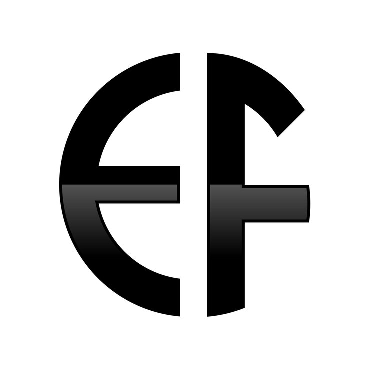 Vector el logotipo inicial de ef en forma de círculo