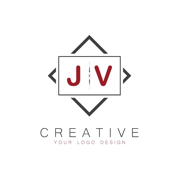 Logotipo inicial de la empresa conjunta con monograma con diseño creativo de estilo cuadrado