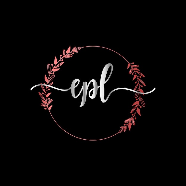 Vector logotipo inicial de epl para evento de celebración, boda, tarjeta de felicitación, plantilla de vector de invitación