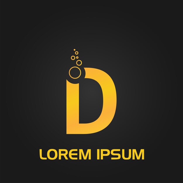 Logotipo inicial de estilo de burbuja de círculo de letra D