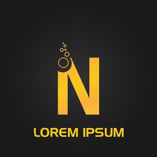 Logotipo inicial de estilo de burbuja de círculo de letra N