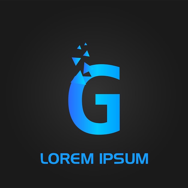 Logotipo inicial del estilo de la burbuja del triángulo de la letra G