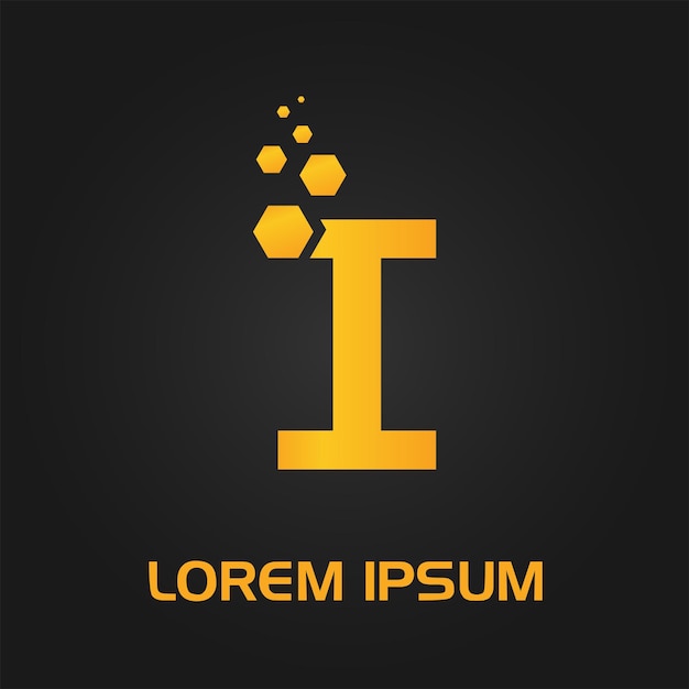 Logotipo inicial de estilo de flujo de polígono de letra I