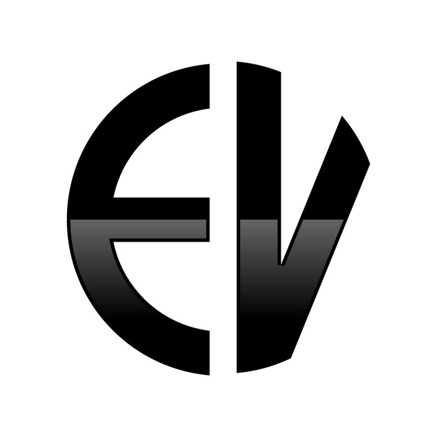 El logotipo inicial de EV en forma de círculo