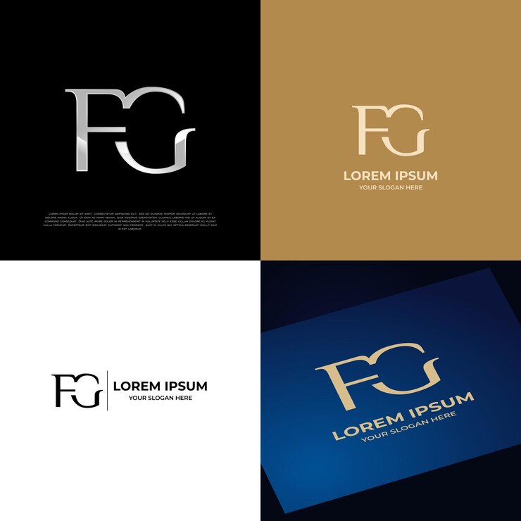 Vector logotipo inicial fg letras tipografía moderna
