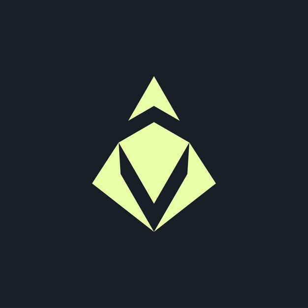 logotipo inicial de la flecha de la letra V