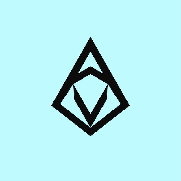 logotipo inicial de la flecha de la letra V