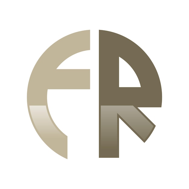 El logotipo inicial de FR en un diseño en forma de círculo
