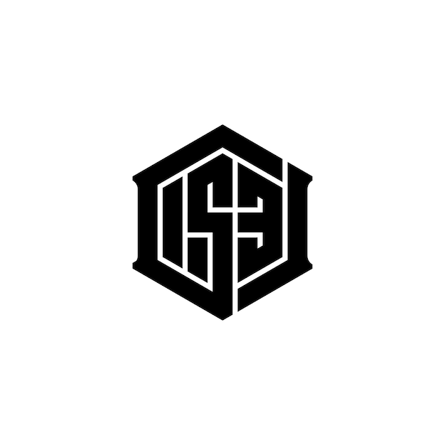 el logotipo inicial g hexagonal