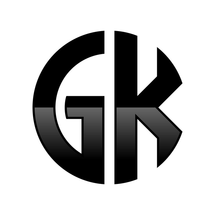 Vector el logotipo inicial de gk en forma de círculo