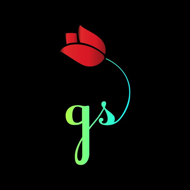 Logotipo inicial de GS para evento de celebración, boda, tarjeta de felicitación, plantilla de vector de invitación