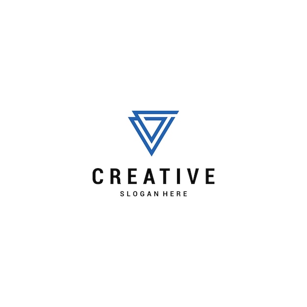 Logotipo inicial gv vector redondo Premium