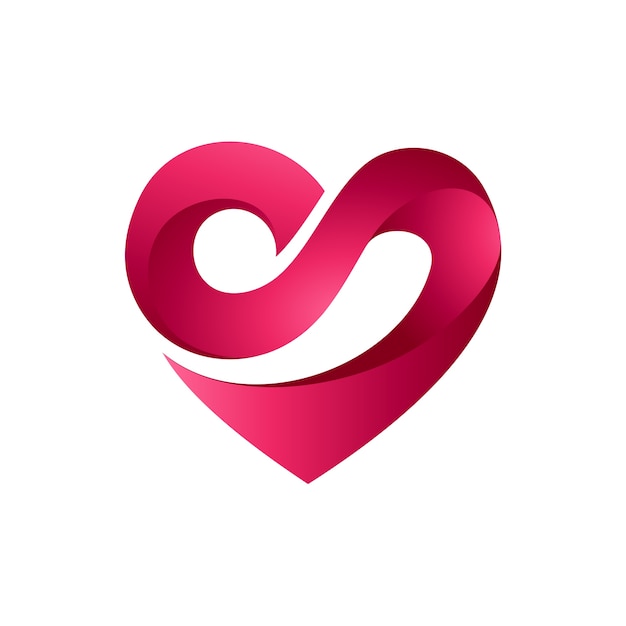 Logotipo inicial de Heart Letter S