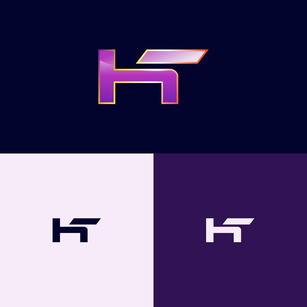 Logotipo inicial HT con estilo degradado para identidad de marca