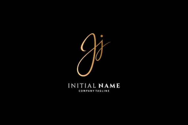 Logotipo inicial de jj en estilo de diseño de firma de lujo