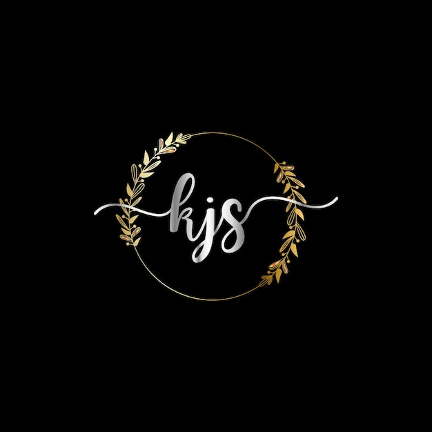 Logotipo inicial de KJS para eventos de celebración, bodas, tarjetas de felicitación, invitación Plantilla vectorial