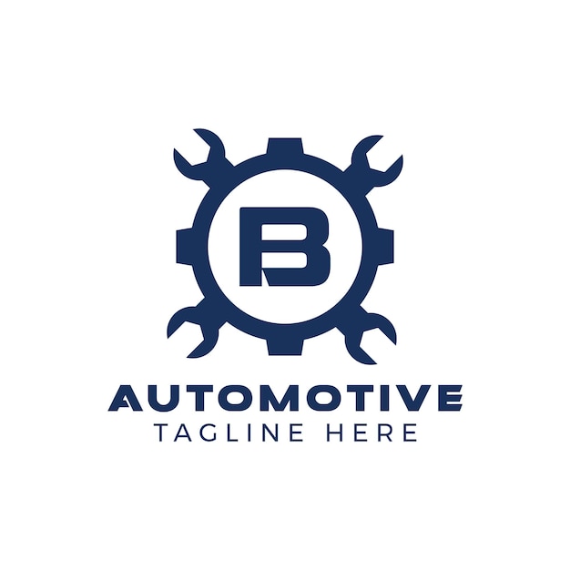 Logotipo inicial de la letra b automotriz con diseño de marca creativa