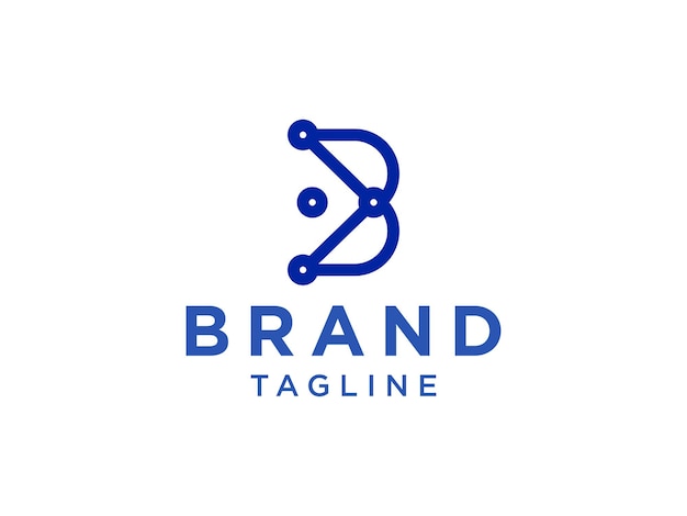Logotipo inicial de la letra B. Cuadrado azul con icono de espacio negativo B dentro aislado sobre fondo blanco.