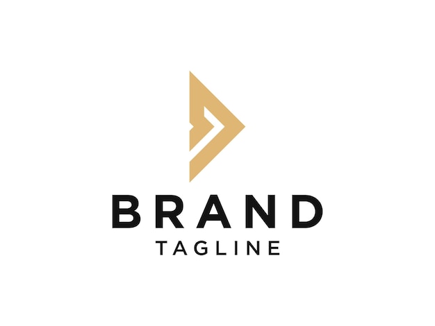 Logotipo inicial de la letra D. Letra D de forma dorada aislada sobre fondo blanco.