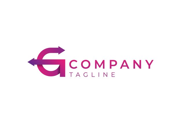 Logotipo inicial de la letra G Combinación de dos flechas y letra g Utilizable para logística y logotipo comercial