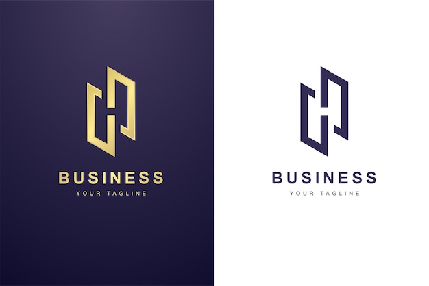 Vector logotipo inicial de la letra h para empresas o empresas de medios.