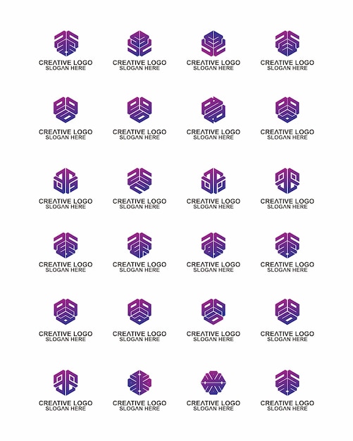 Logotipo inicial letra hexagonal símbolo del alfabeto gráfico para la identidad empresarial corporativa