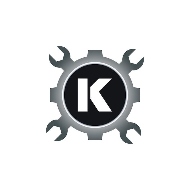 Logotipo inicial de la letra k automotriz con diseño de marca creativa