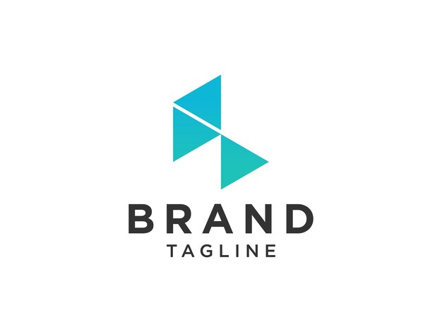 Logotipo inicial de la letra L. Estilo de origami de forma de flecha geométrica azul aislado sobre fondo blanco.