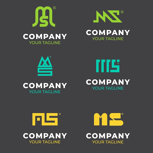 Logotipo inicial de la letra M con gradiente de colores