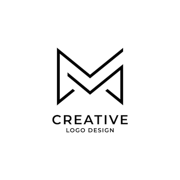 Logotipo inicial de la letra mm vector del logotipo mm