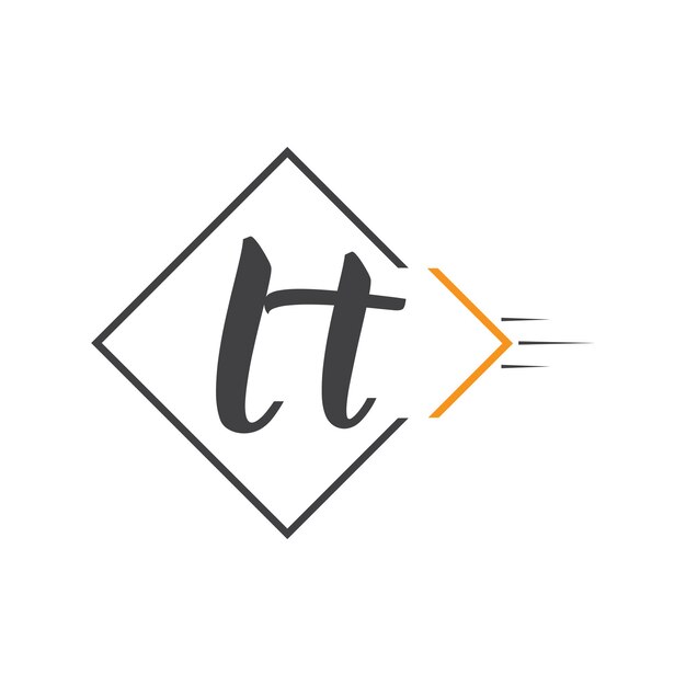 Logotipo inicial de letra monograma con diseño de estilo cuadrado
